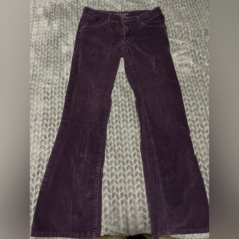 Purple corduroyed, low rise, jeans. Size 6